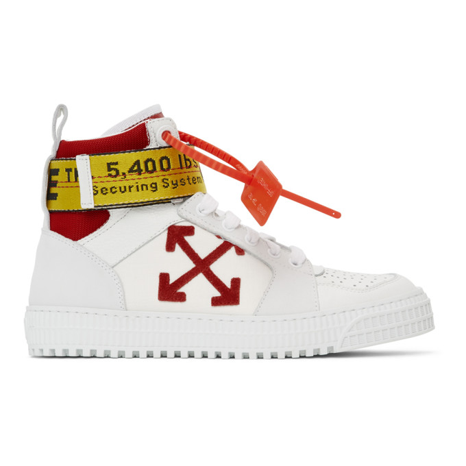 Off-White SSENSE Exclusive White Industrial High-Top Sneakers