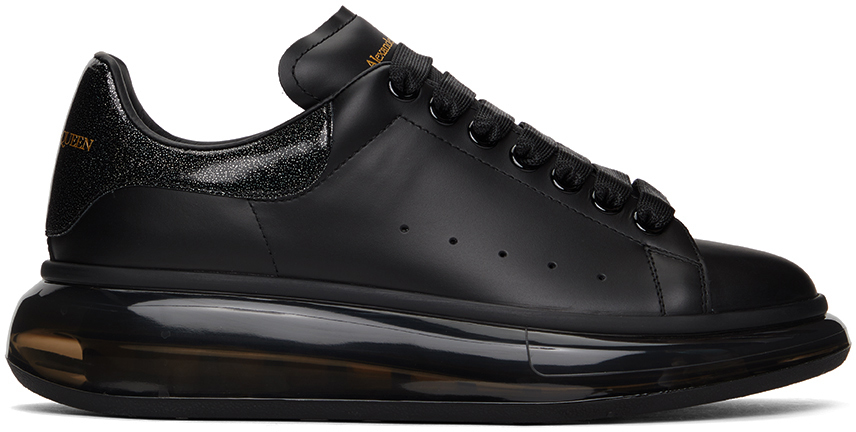 Alexander McQueen SSENSE Exclusive Black Iridescent Clear Sole Oversized Sneakers