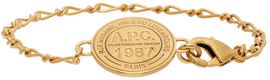 A.P.C. SSENSE Exclusive Gold Stamp Bracelet