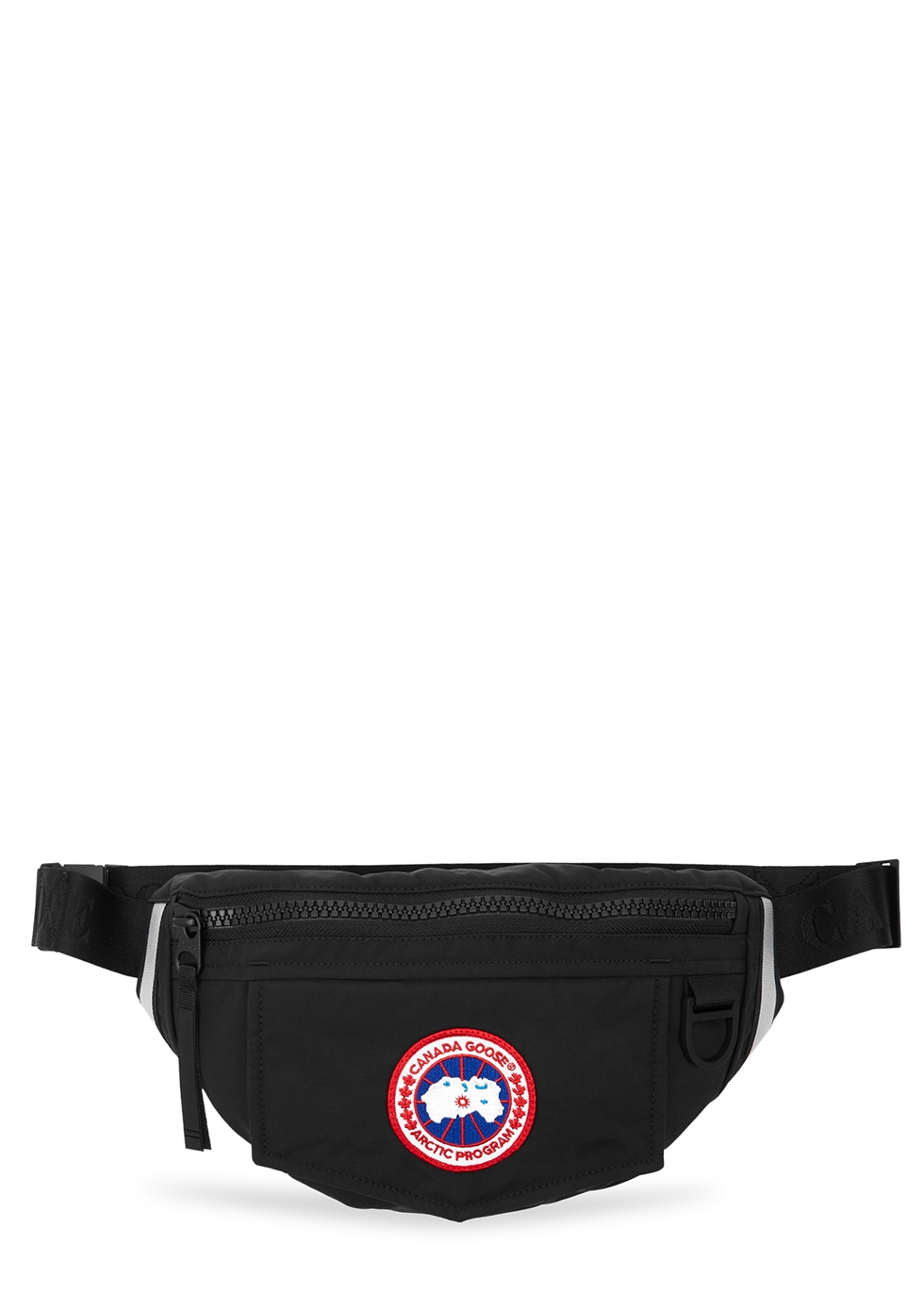 Black logo nylon belt bag