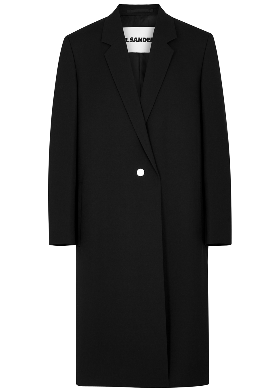 Black wool-twill coat