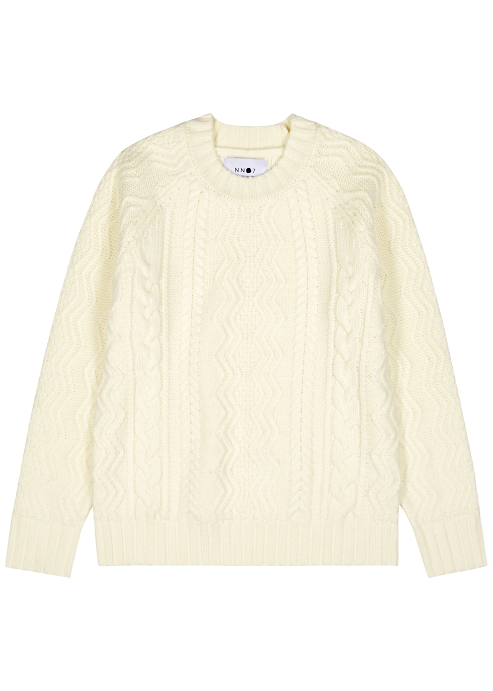 Cooper cream cable-knit wool jumper