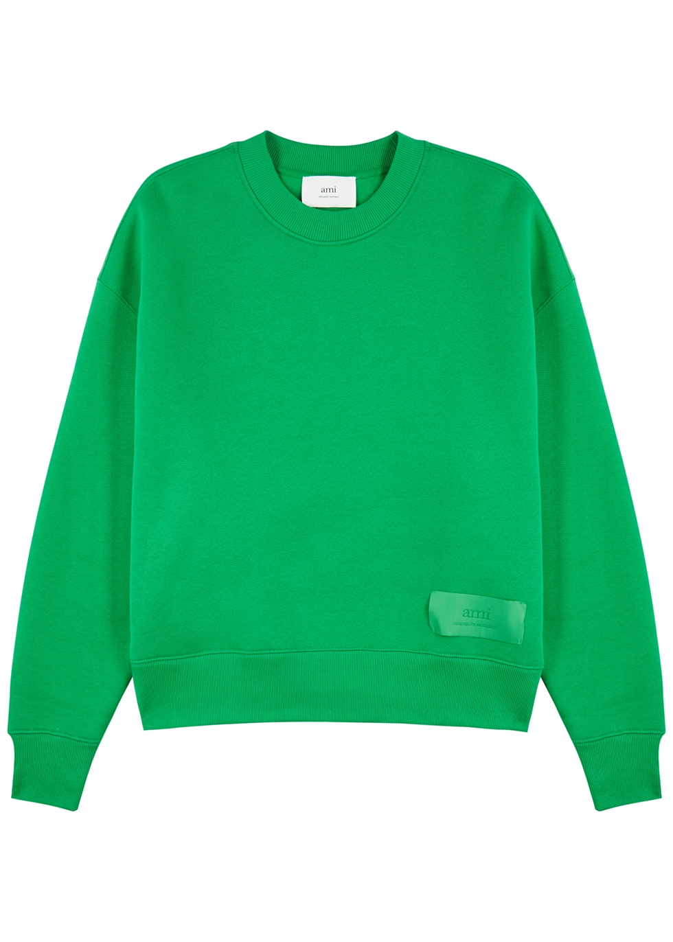 Green cotton-blend sweatshirt