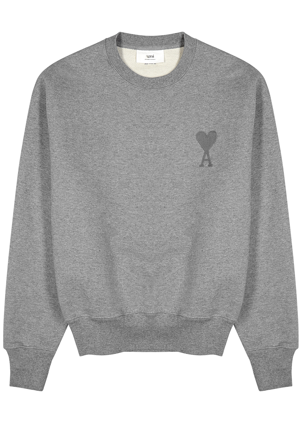 Grey mélange logo cotton sweatshirt