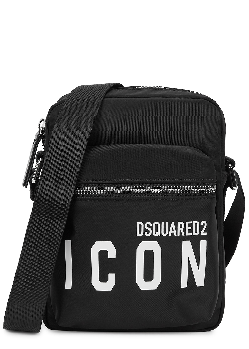 Icon black nylon cross-body bag