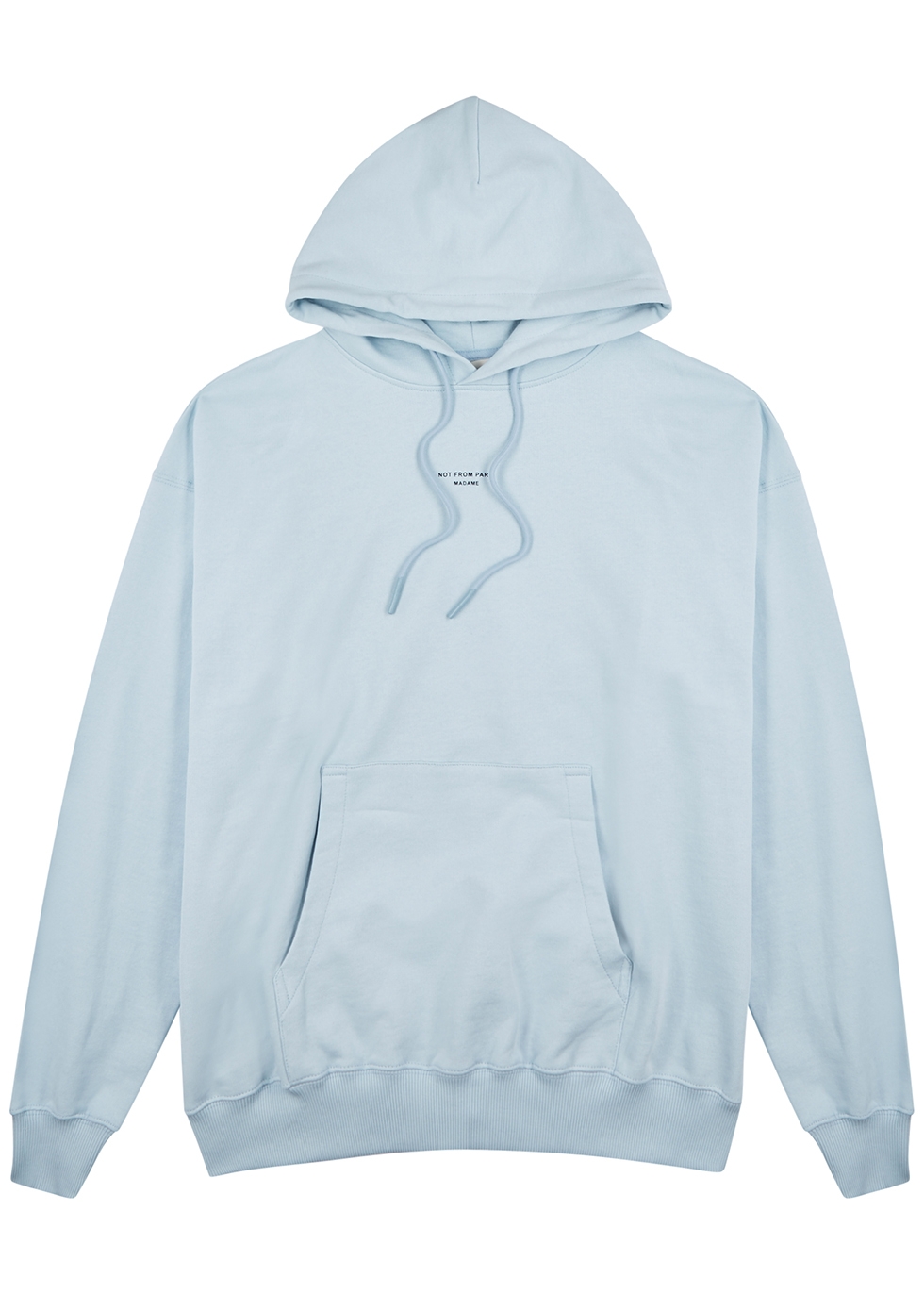 Light blue hooded cotton sweatshirt