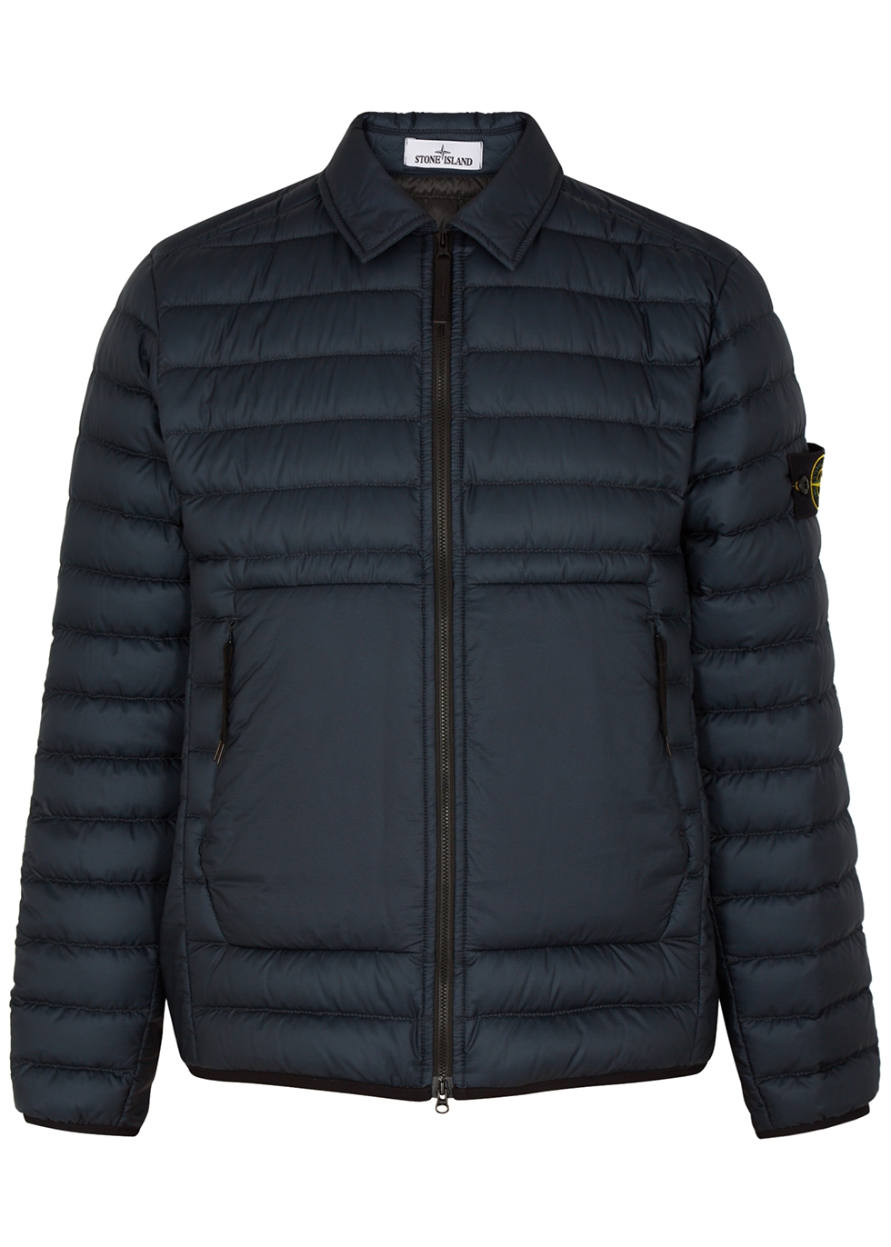 Navy quilted shell jacket