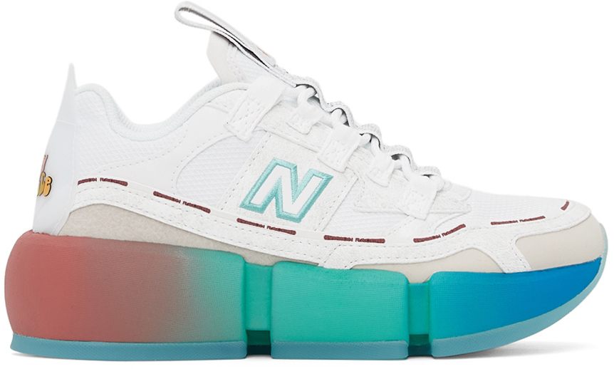 New Balance White & Blue Jaden Smith Edition Vision Racer Sneakers