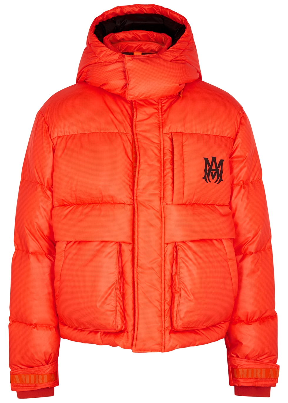 Orange quilted shell jacket