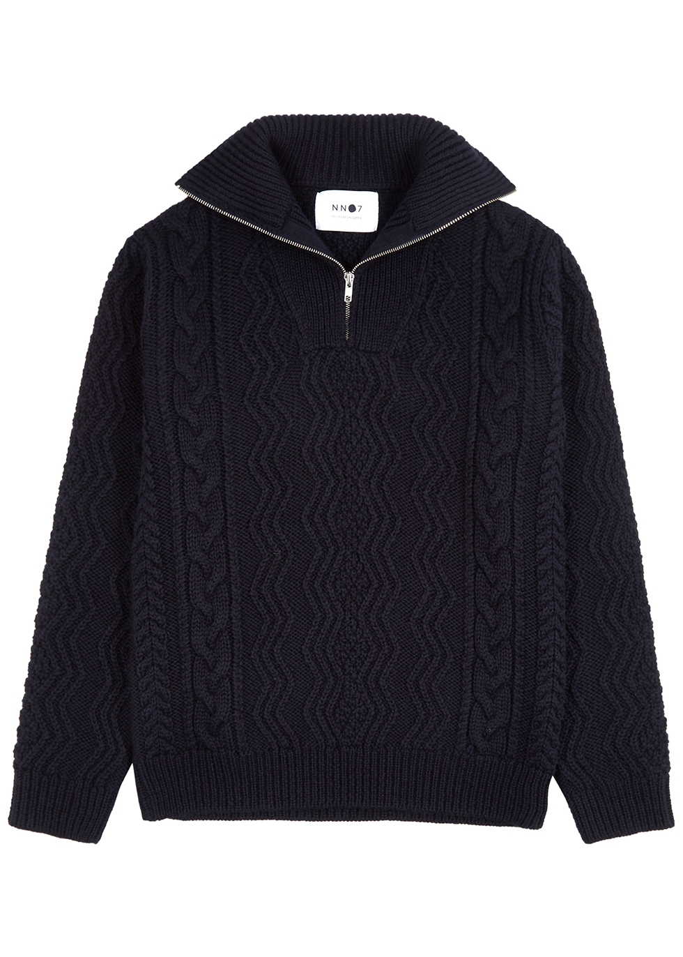 Roman navy half-zip wool jumper
