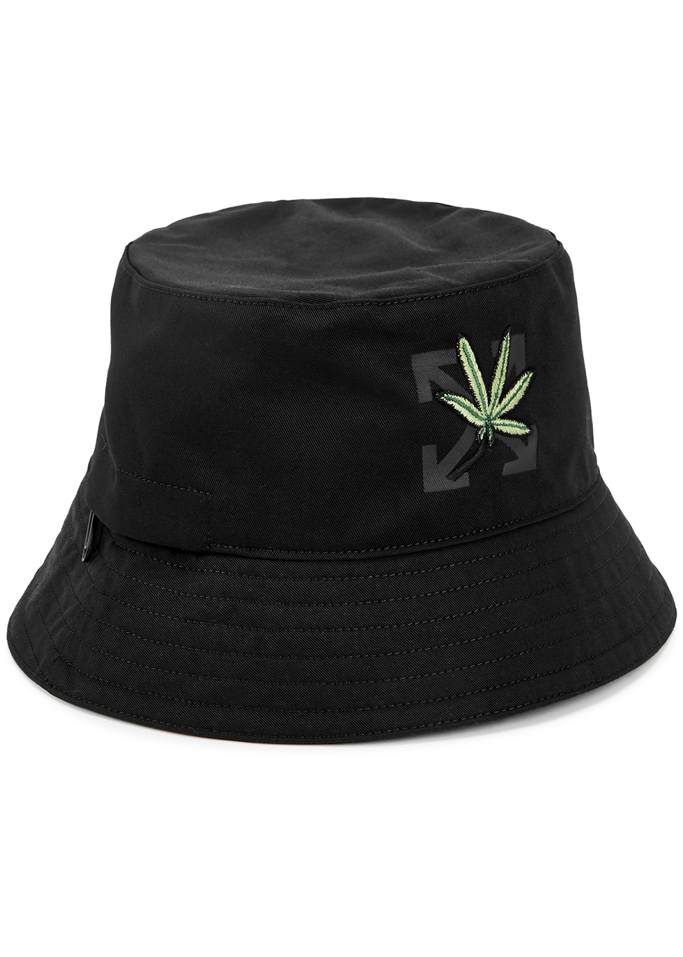 Weed Arrow black cotton bucket hat