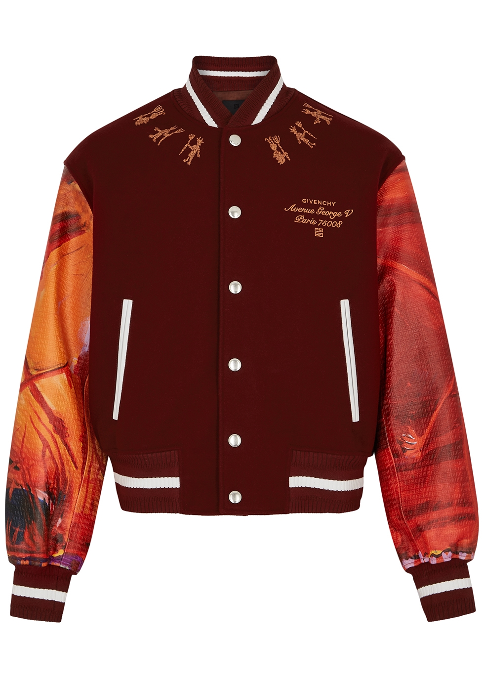 X Josh Smith leather and wool-blend bomber jacket