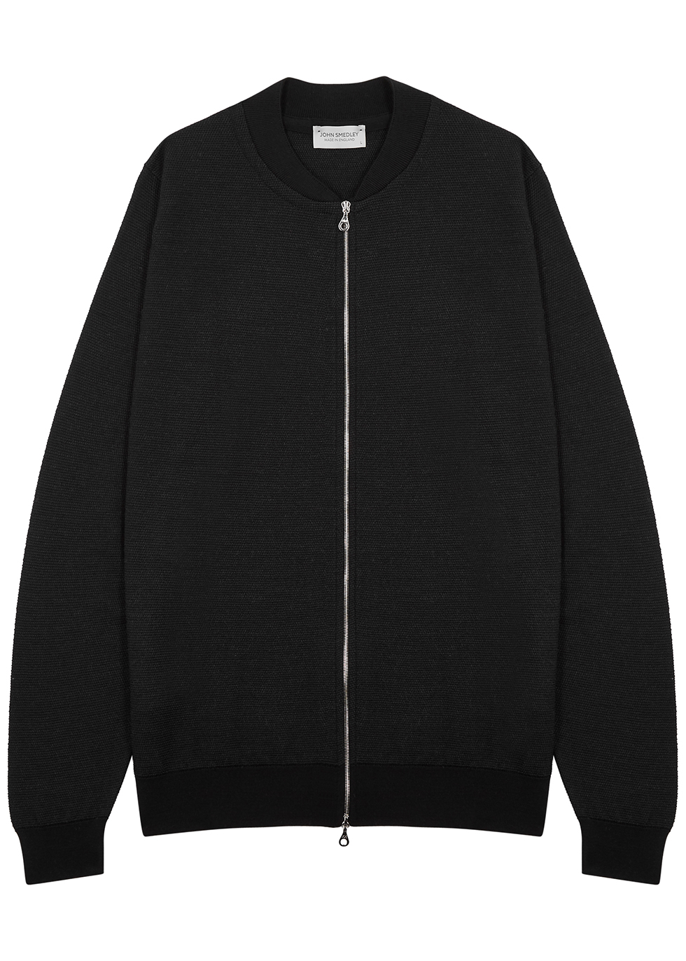 16.Singular black wool bomber jacket