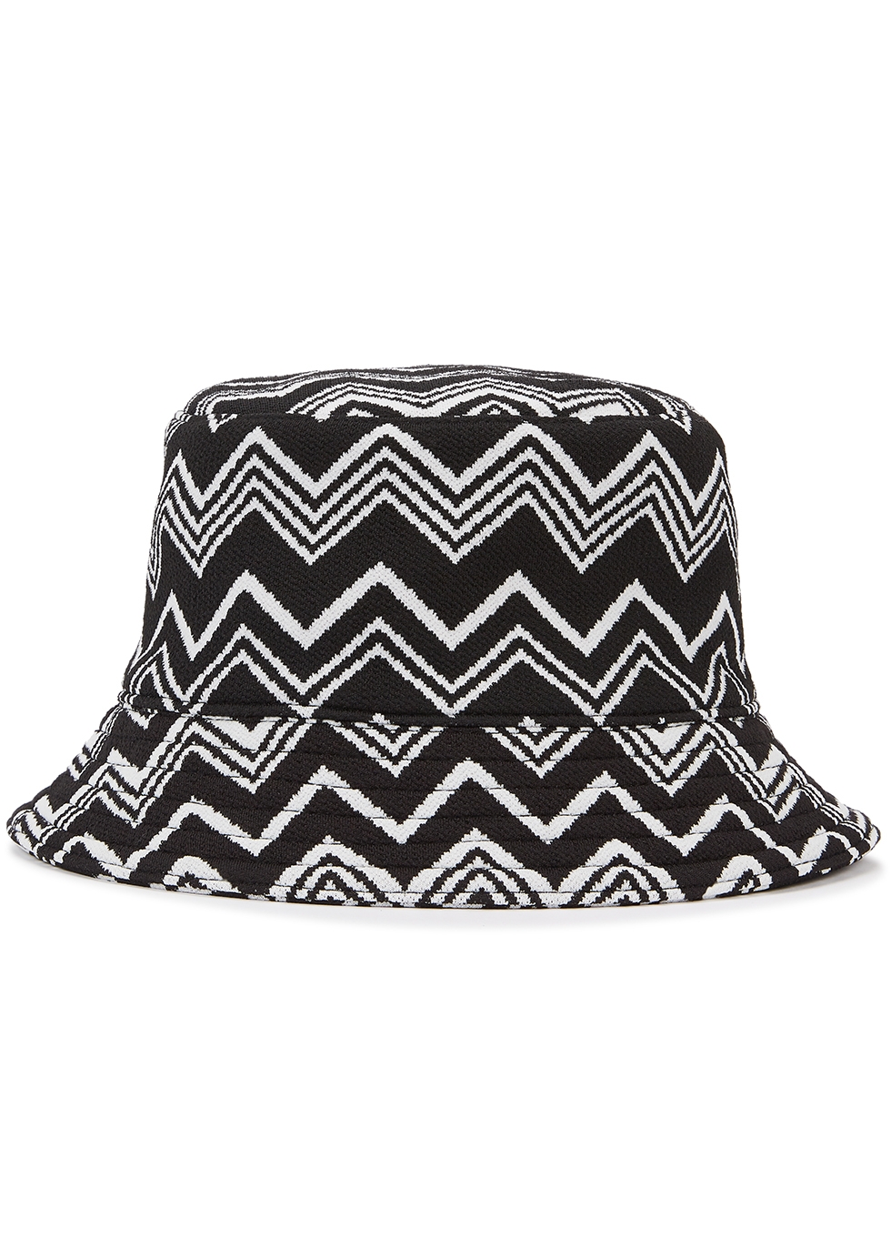 Zigzag monochrome terry bucket hat