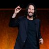 Keanu Reeves speaks onstage during CinemaCon 2022 - Lionsgate Invites You to An Exclusive Presentation of its Upcoming Slate at The Colosseum at Caesars Palace during CinemaCon, the official convention of the National Association of Theatre Owners
