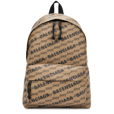 Balenciaga Monogrammed coated canvas backpack