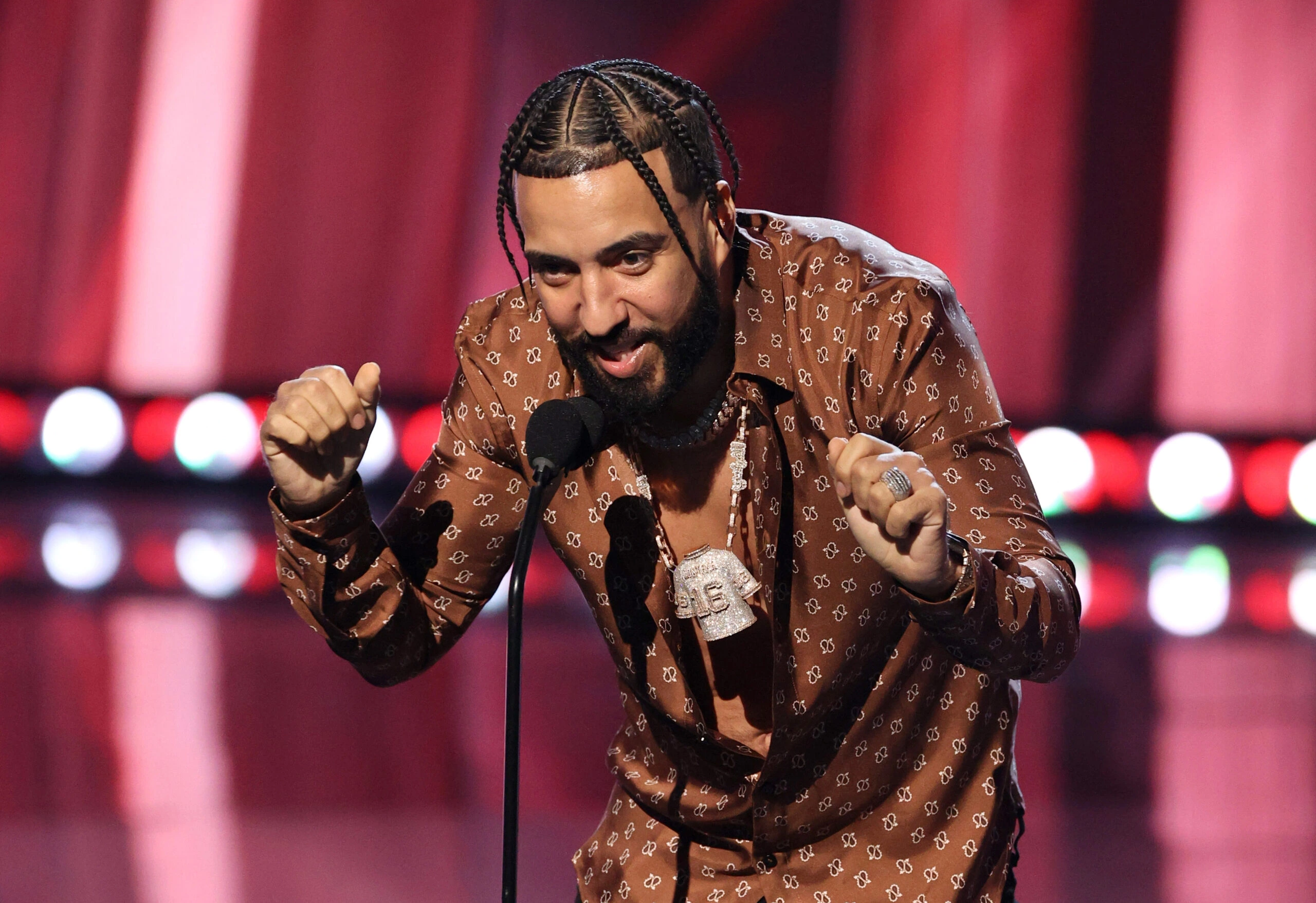 LOS ANGELES, CALIFORNIA – MAY 27: (EDITORIAL USE ONLY) French Montana speaks onstage at the 2021 iHeartRadio Music Awards at The Dolby Theatre in Los Angeles, California, which was broadcast live on FOX on May 27, 2021. (Photo by Kevin Winter/Getty Images for iHeartMedia)