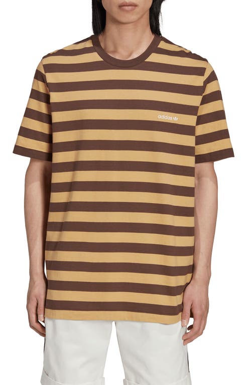 ADIDAS X NOAH Stripe Short Sleeve Cotton T-Shirt in Beige/Brown at Nordstrom, Size Large