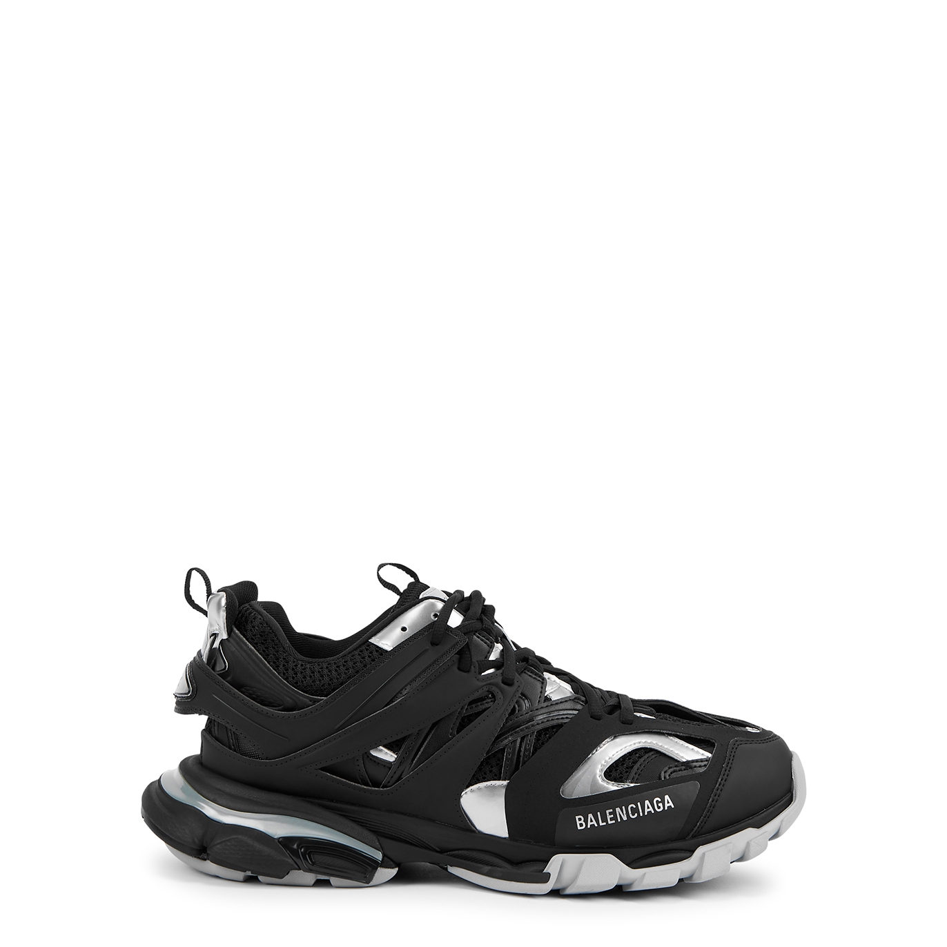 Balenciaga Track Panelled Mesh Sneakers - Black And Silver - 11