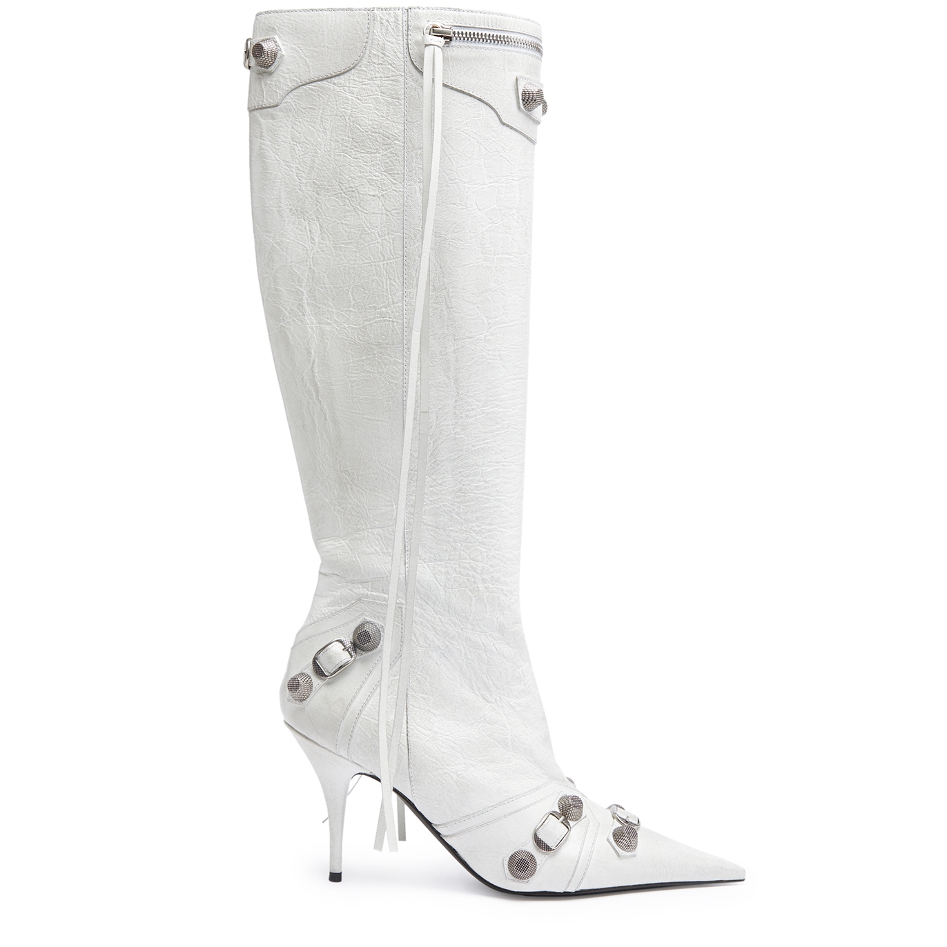 Balenciaga Cagole 100 Leather Knee-high Boots - White - 3