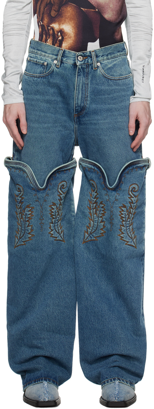 Y/Project Blue Maxi Cowboy Jeans