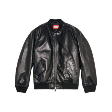 Diesel L-Pritts Zip-Up Padded Leather Jacket