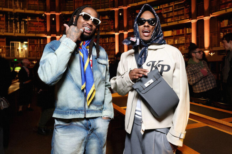 Quavo and Rich the Kid attend the Kenzo Menswear Fall/Winter 2024-2025 show as part of Paris Fashion Week 2024 in Paris, France. Photo by Pascal Le Segretain/Getty Images