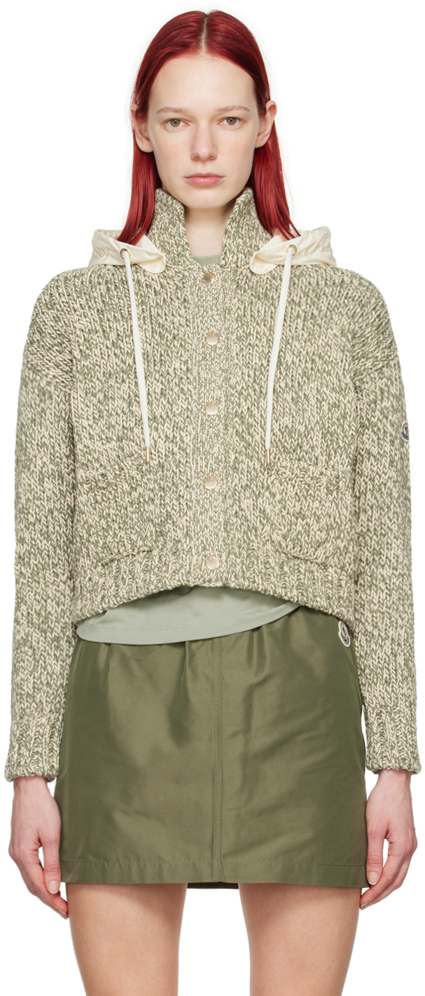 Moncler Green Hooded Cardigan
