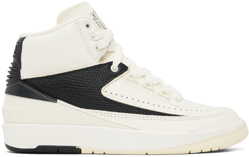 Nike Jordan Off-White & Black Air Jordan 2 Retro Sneakers