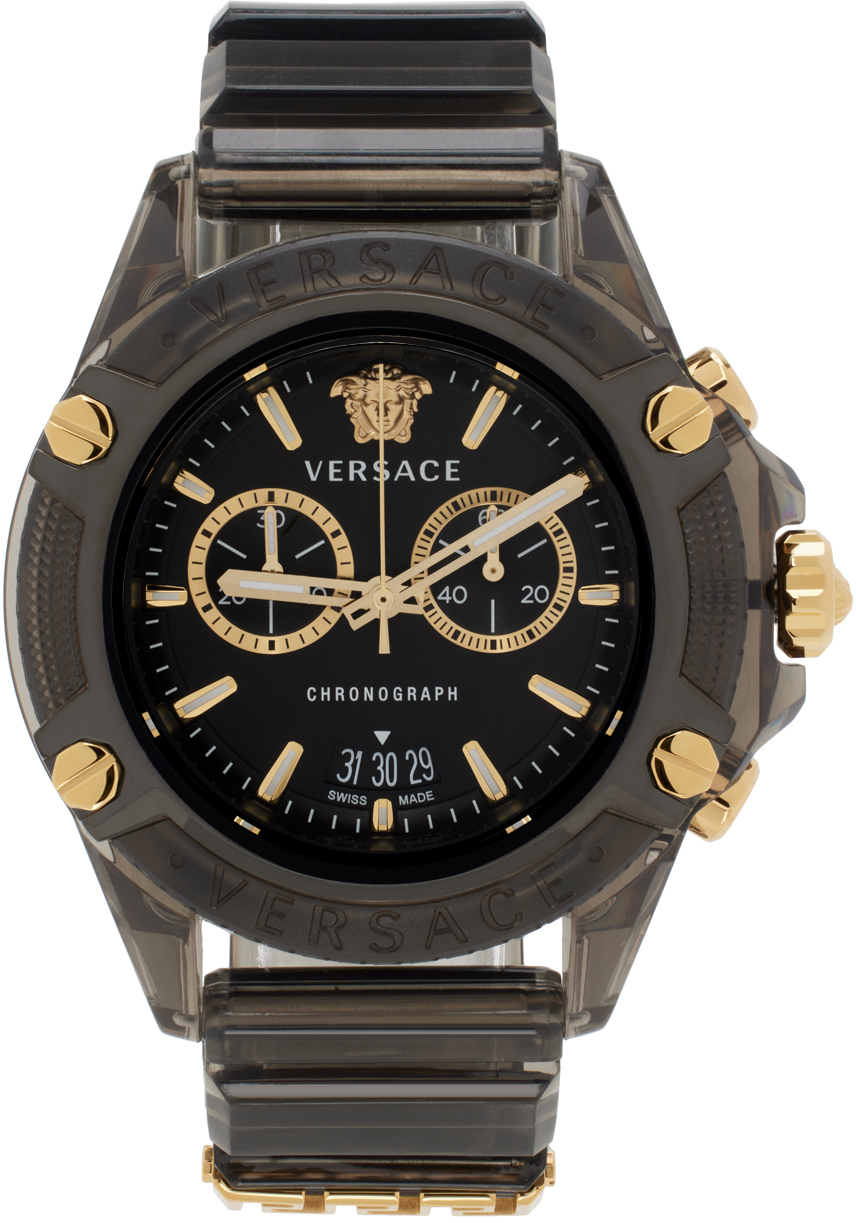 Versace Black & Gold Icon Active Watch