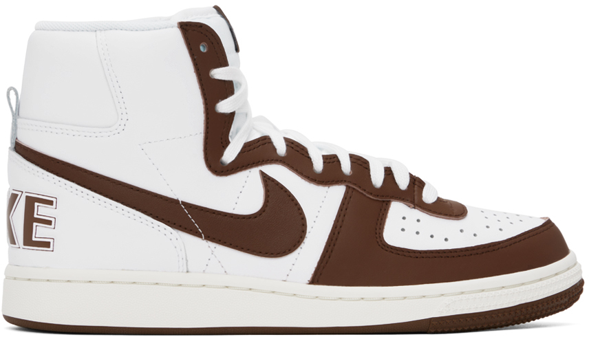 Nike White & Brown Terminator High Sneakers