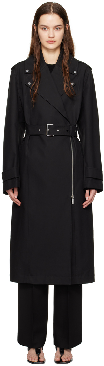TOTEME Black Notched Lapel Trench Coat